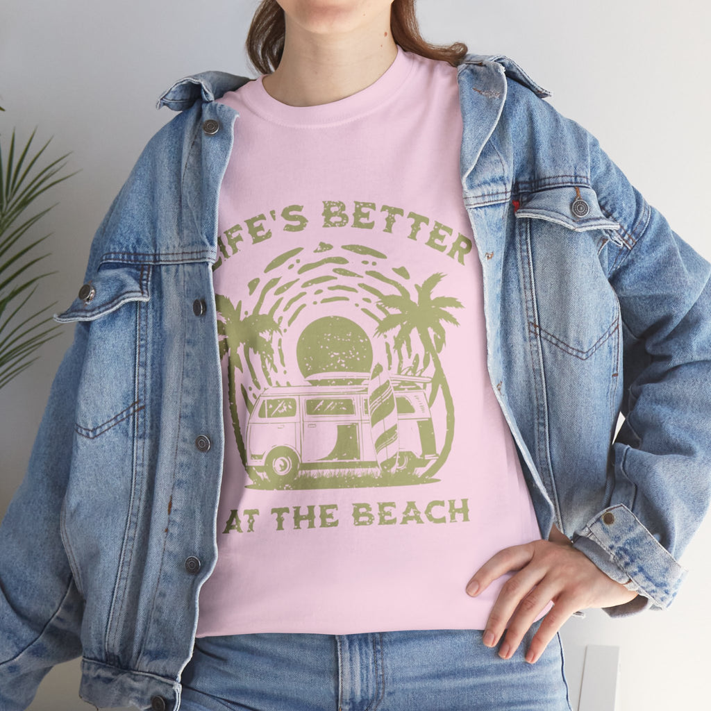 T-Shirt — "Life's Better at the Beach" Vintage Camper Tee