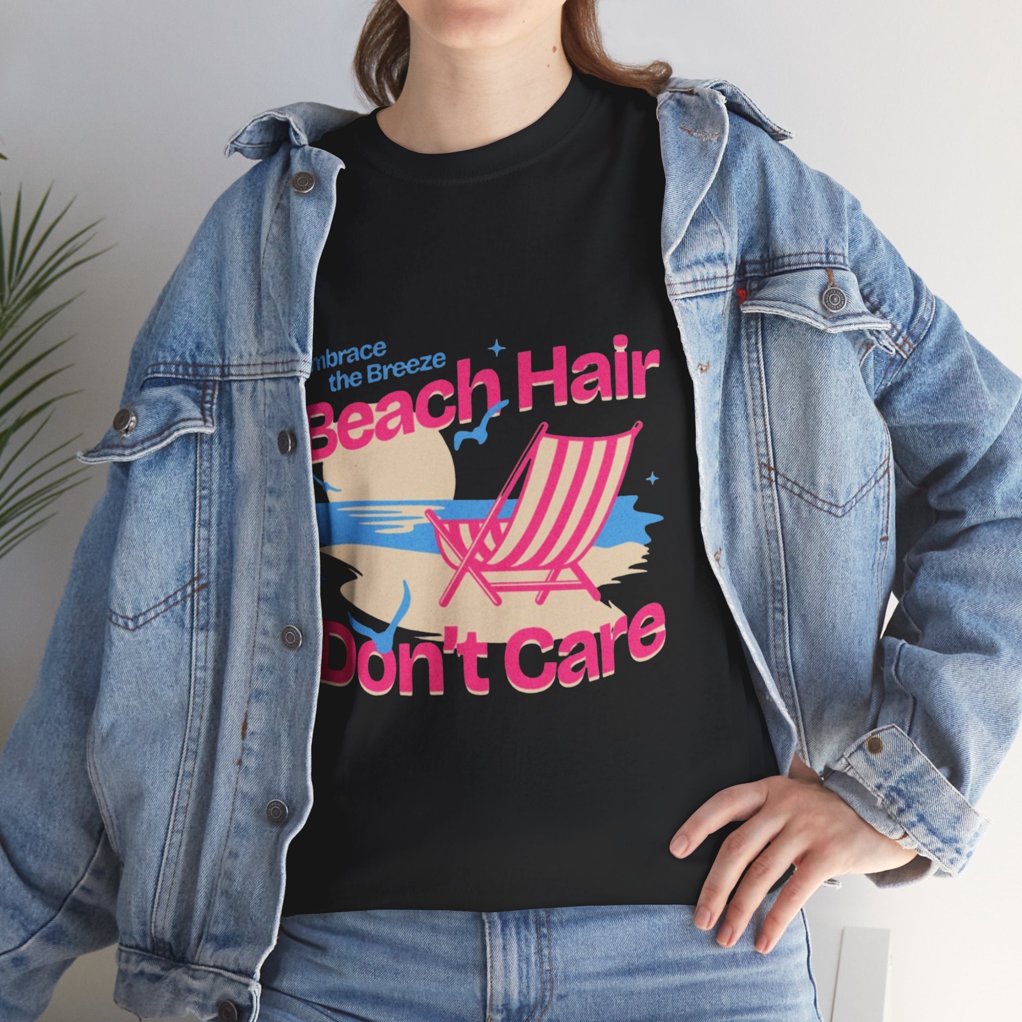 Beach Hair Don't Care T-Shirt – Summer Beach Chair Graphic Tee