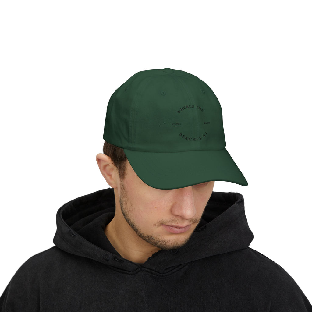 Classic Dad Cap — "Where's the Beaches At" Embroidered Beach Dad Hat