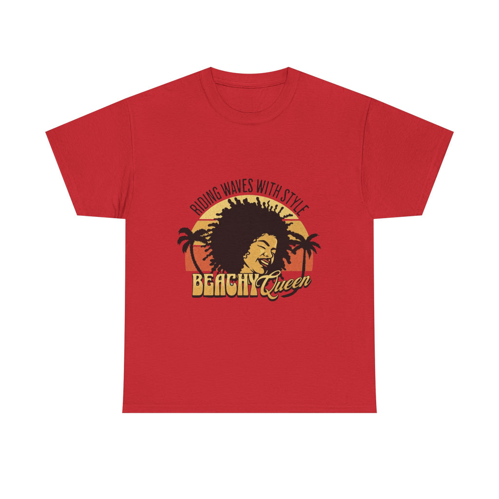 Beachy Vibes Tee — "Riding Waves With Style" Retro Sunset Surf T-Shirt