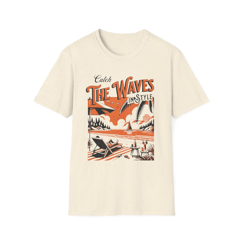 Beach Waves Graphic T-Shirt — "Catch The Waves in Style" Retro Surf Tee