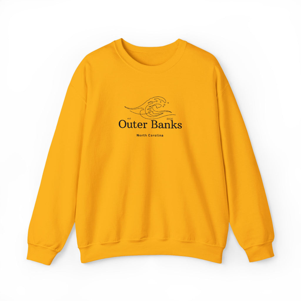 Outer Banks Coastal Wave Crewneck Sweatshirt — Embroidered Pullover