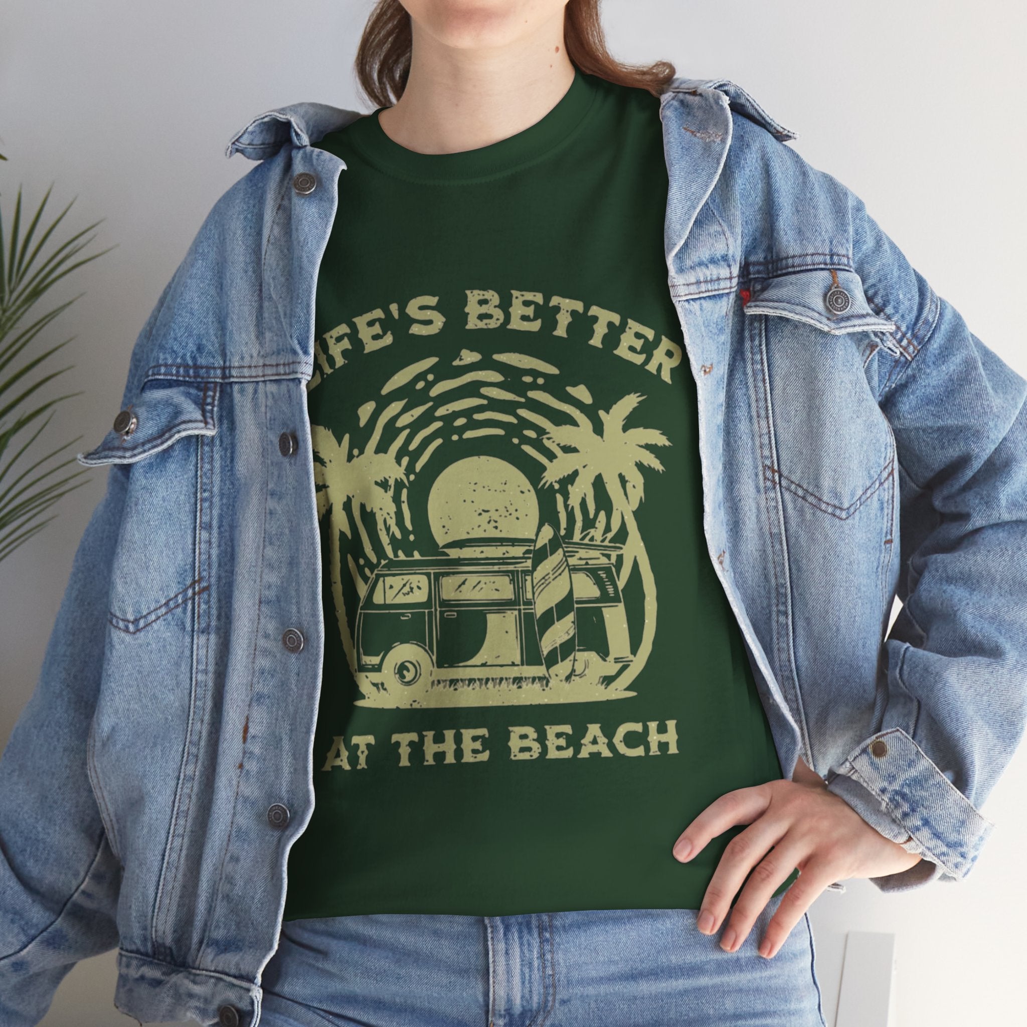 T-Shirt — "Life's Better at the Beach" Vintage Camper Tee