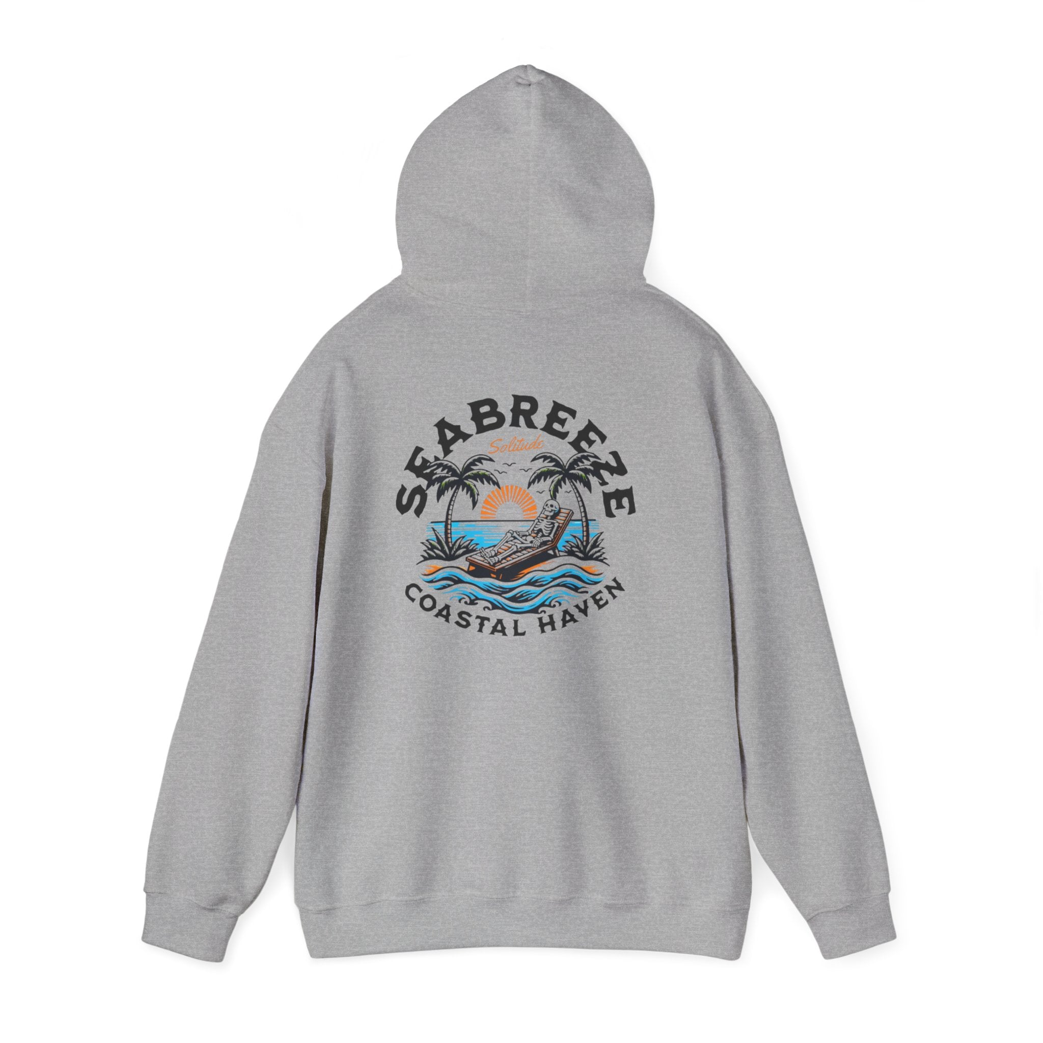Coastal Haven Hoodie – Sea Breeze Surf Graphic Hooded Sweatshirt