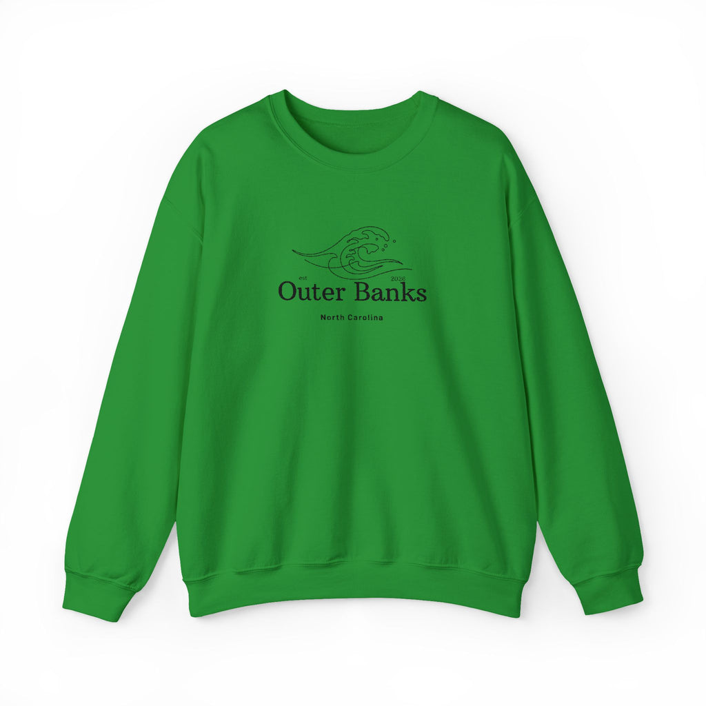 Outer Banks Coastal Wave Crewneck Sweatshirt — Embroidered Pullover