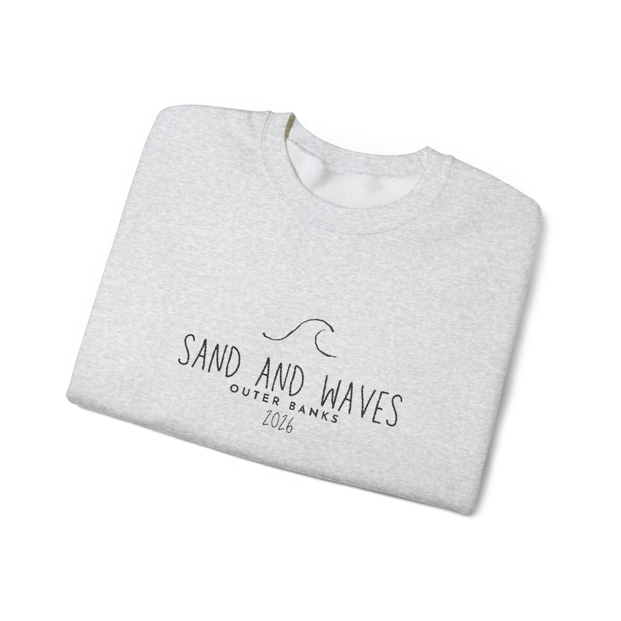 Sand and Waves Embroidered Crewneck Sweatshirt