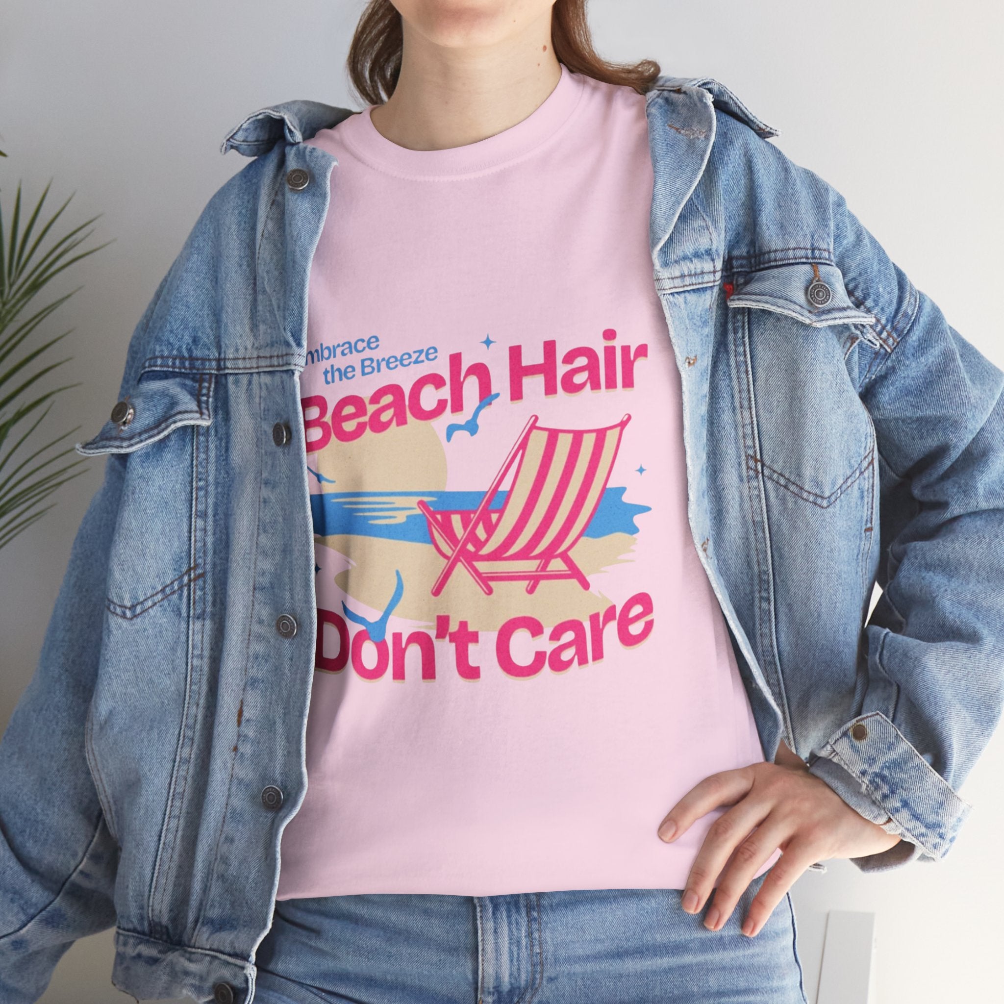 Beach Hair Don't Care T-Shirt – Summer Beach Chair Graphic Tee